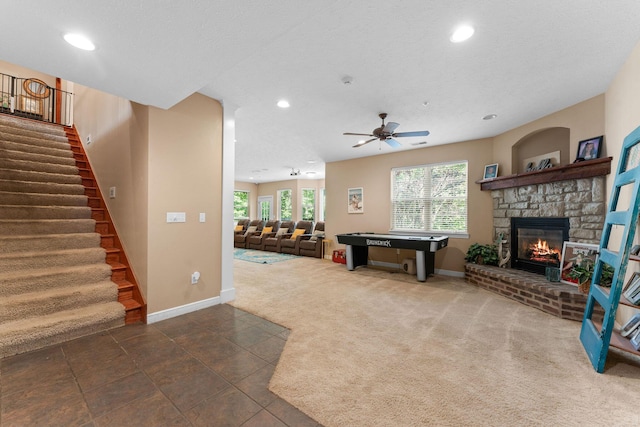 261 Country Bluff Dr, Branson, MO 65616 - rec room featuring carpet, plenty of natural light, recessed lighting, and baseboards