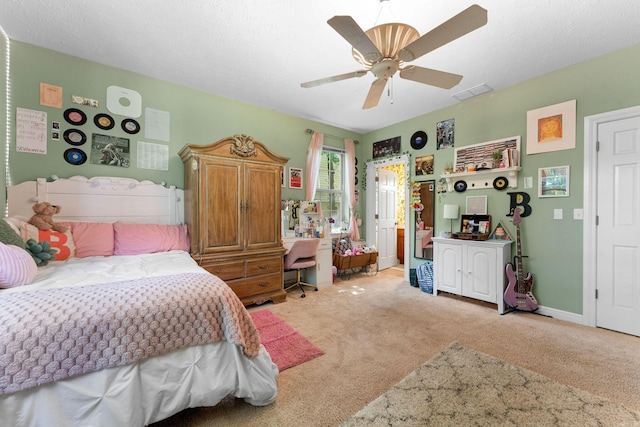 261 Country Bluff Dr, Branson, MO 65616 - bedroom with light carpet, a ceiling fan, and baseboards