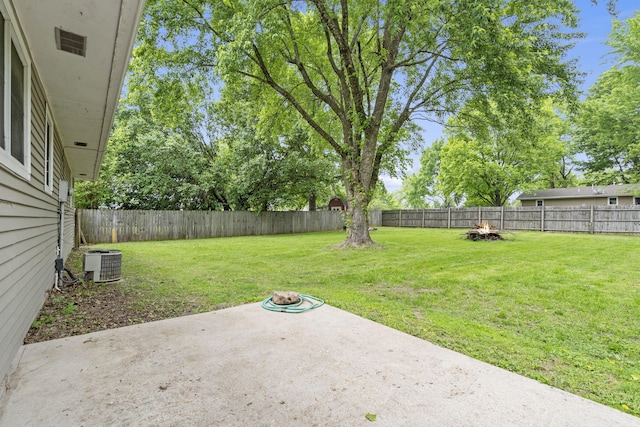 127 Wilson Way, Marshfield, MO 65706 - view of yard with a fire pit, a patio area, and central AC unit