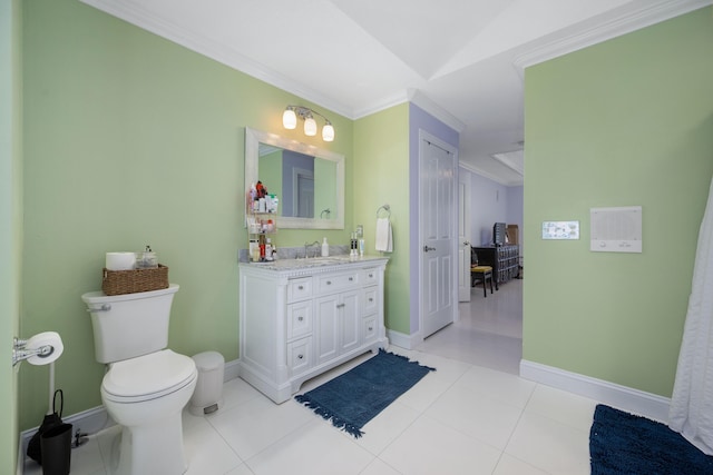 2820 Waters Edge Blvd, Joplin, MO 64801 - bathroom featuring crown molding, baseboards, toilet, and vanity