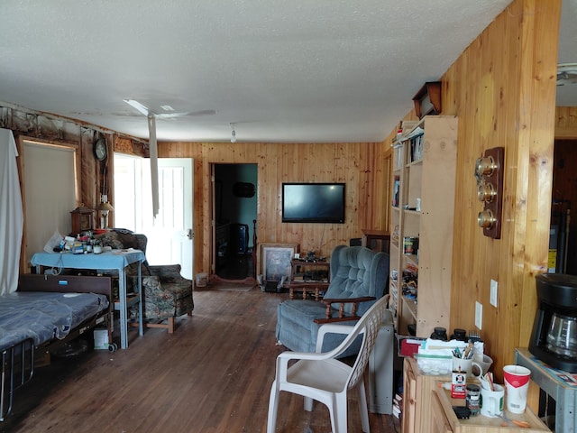 605 N Marr St, Mountain View, MO 65548 - living area featuring wood finished floors and wood walls