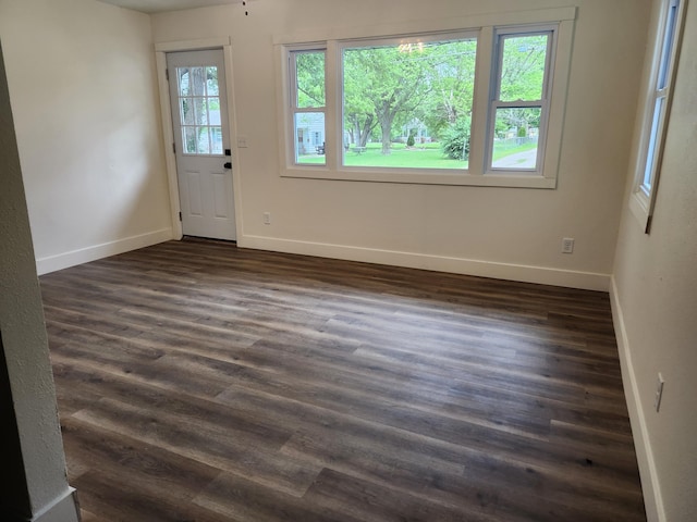 313 N Mill St, Marshfield, MO 65706 - foyer featuring baseboards and dark wood-style flooring