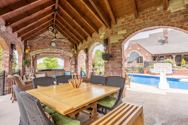 2172 E Farm Road 48, Springfield, MO 65803 - view of patio / terrace with a gazebo and a ceiling fan