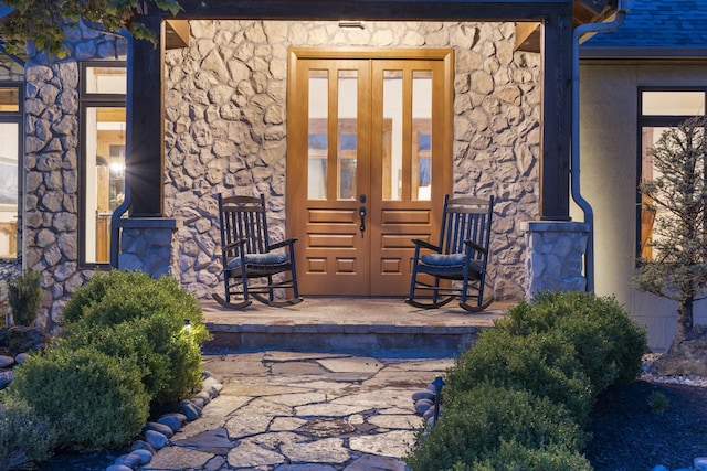 1007 Headwaters Dr, Marshfield, MO 65706 - property entrance with stone siding and stucco siding