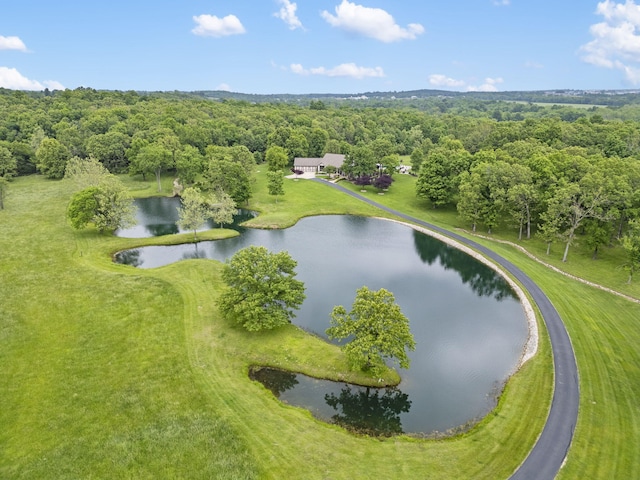 1007 Headwaters Dr, Marshfield, MO 65706 - drone / aerial view of a nearby body of water and a heavily wooded area
