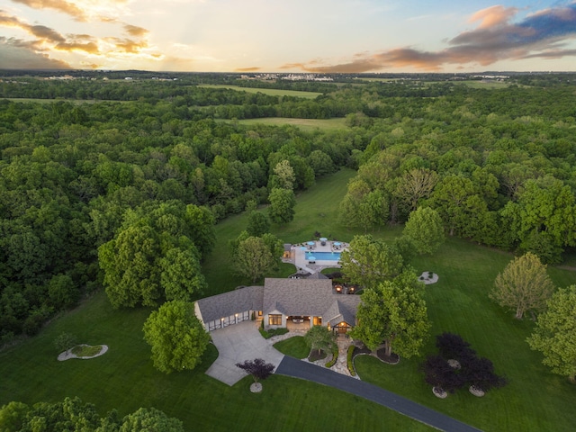 1007 Headwaters Dr, Marshfield, MO 65706 - aerial overview of property's location with a heavily wooded area