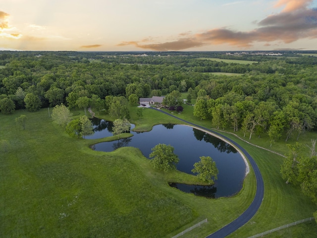 1007 Headwaters Dr, Marshfield, MO 65706 - aerial view of property and surrounding area with a nearby body of water and a heavily wooded area