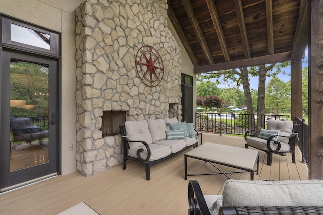 1007 Headwaters Dr, Marshfield, MO 65706 - wooden terrace with an outdoor hangout area
