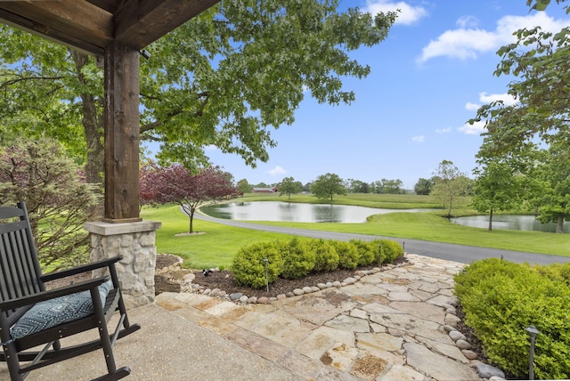 1007 Headwaters Dr, Marshfield, MO 65706 - view of patio / terrace featuring a water view