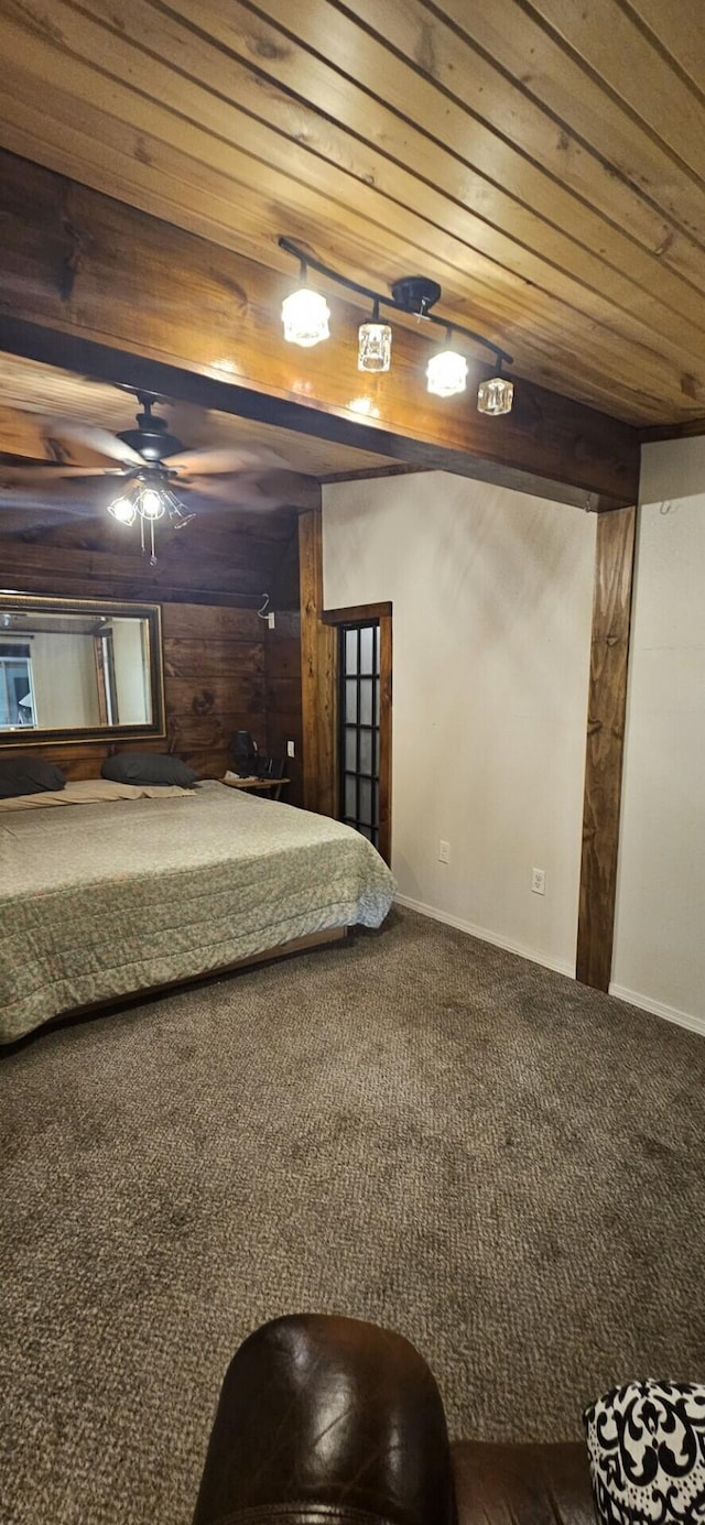 182 Cathy St, Branson, MO 65616 - bedroom with wooden ceiling, baseboards, and carpet