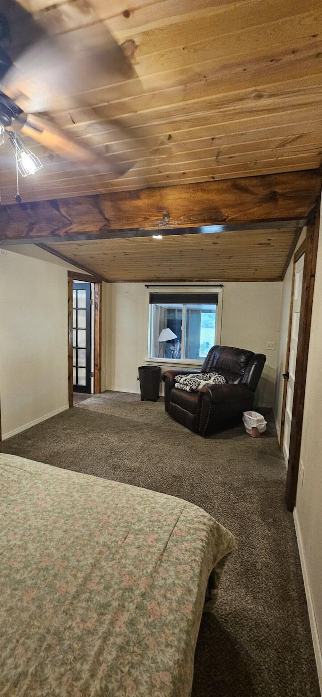 182 Cathy St, Branson, MO 65616 - carpeted bedroom featuring wooden ceiling, baseboards, and lofted ceiling