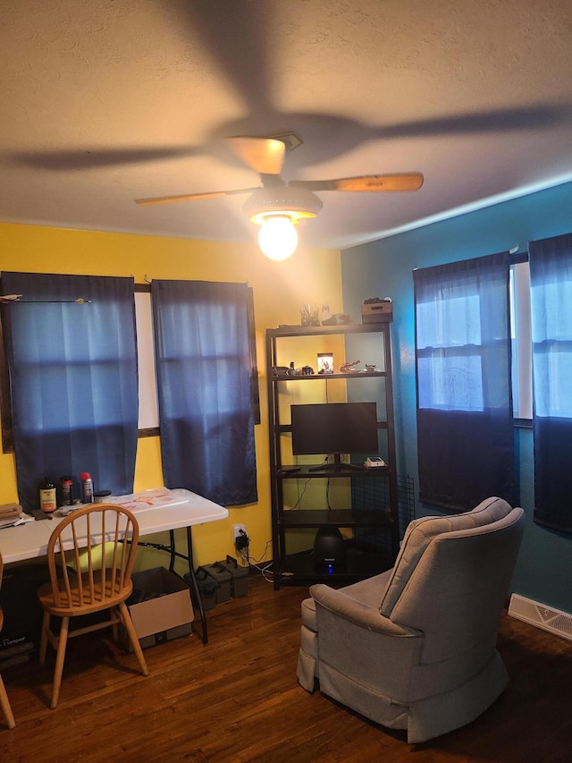 511 3rd St, Mccune, MO 66753 - office area featuring wood finished floors and a ceiling fan