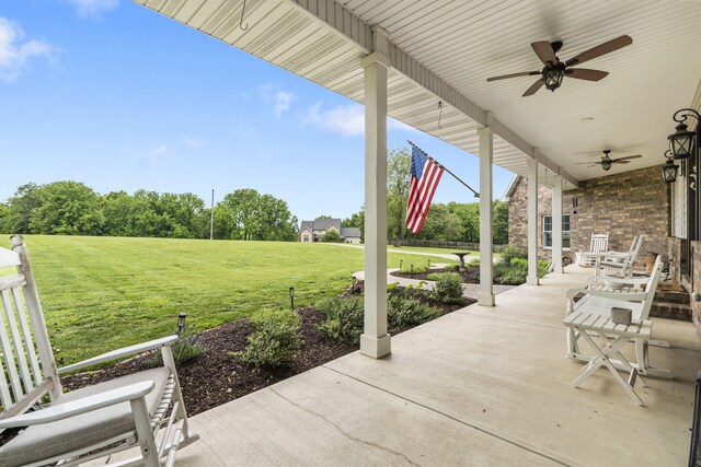 4936 S Butterfield Pl, Brookline, MO 65619 - view of patio / terrace with a ceiling fan