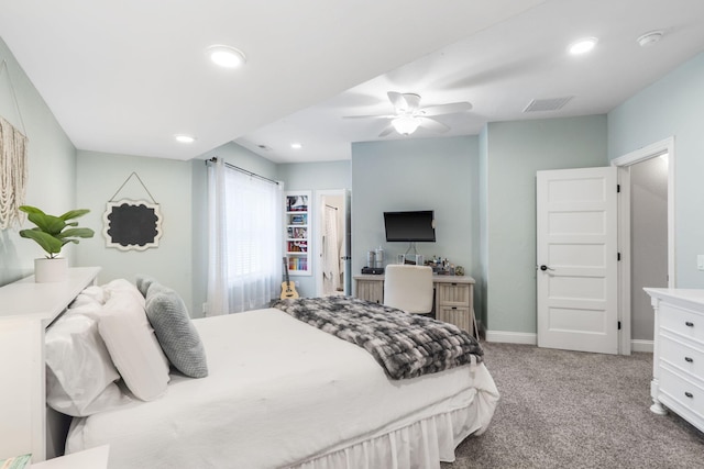 4936 S Butterfield Pl, Brookline, MO 65619 - carpeted bedroom with baseboards, recessed lighting, and ceiling fan