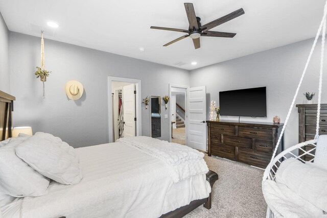 4936 S Butterfield Pl, Brookline, MO 65619 - bedroom featuring carpet floors, a ceiling fan, and recessed lighting