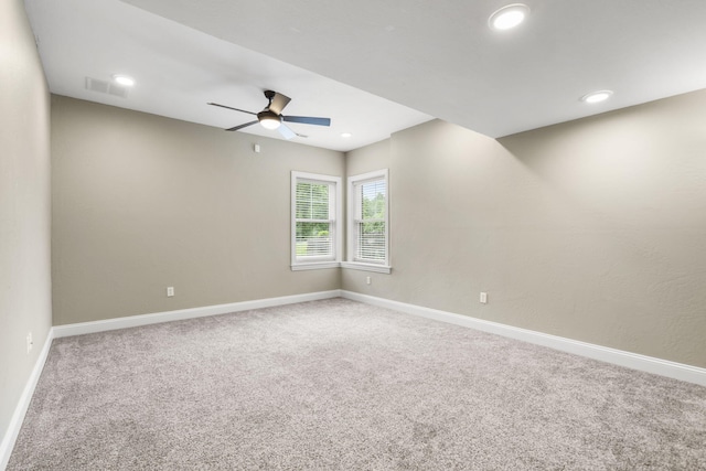 4936 S Butterfield Pl, Brookline, MO 65619 - spare room with carpet floors, a ceiling fan, baseboards, and recessed lighting