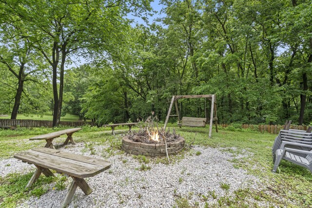 4936 S Butterfield Pl, Brookline, MO 65619 - view of yard with an outdoor fire pit