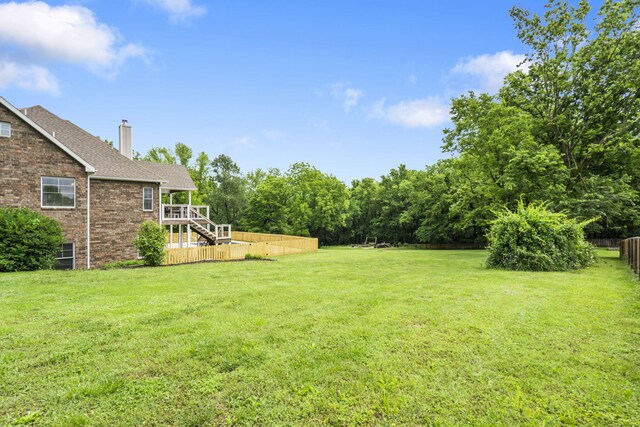 4936 S Butterfield Pl, Brookline, MO 65619 - view of yard featuring stairs and a wooden deck