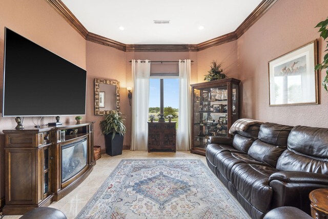 3731 S Farm Rd Unit 219, Rogersville, MO 65742 - living room with crown molding