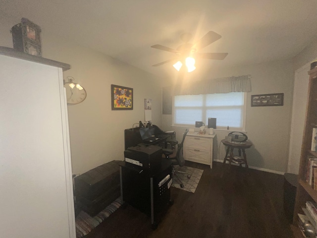 608 N Chapman St, Anderson, MO 64831 - office space with ceiling fan and wood finished floors