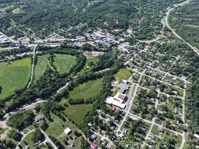 608 N Chapman St, Anderson, MO 64831 - aerial view of property and surrounding area with a forest