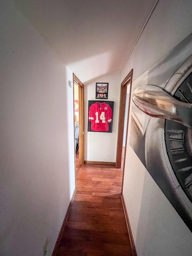 21650 Kings Loop, Hermitage, MO 65668 - hall with vaulted ceiling, wood finished floors, and baseboards