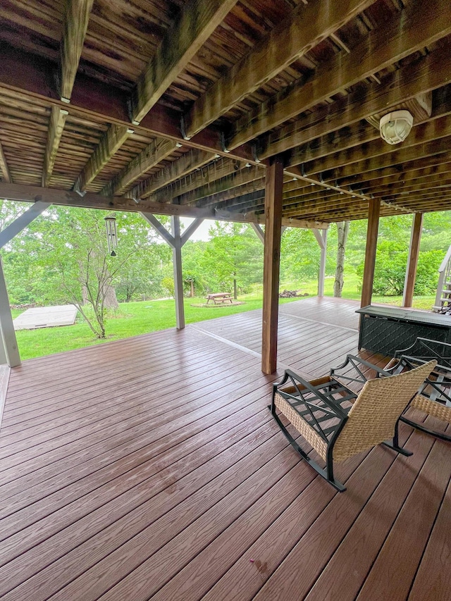 21650 Kings Loop, Hermitage, MO 65668 - deck featuring a lawn