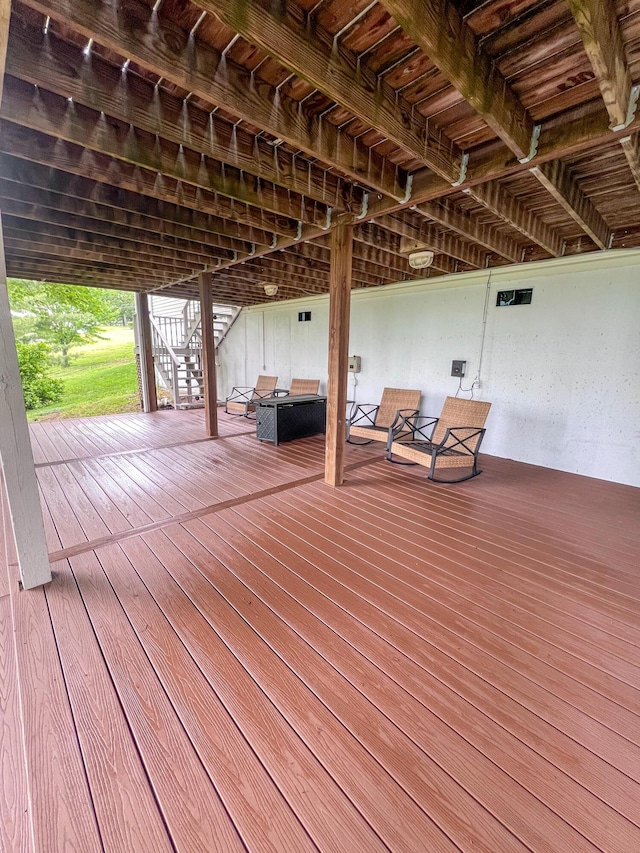21650 Kings Loop, Hermitage, MO 65668 - wooden terrace featuring stairway