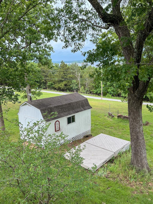 21650 Kings Loop, Hermitage, MO 65668 - view of grassy yard with a wooden deck