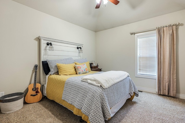 1086 S Joshua Ave, Republic, MO 65738 - bedroom featuring carpet, vaulted ceiling, baseboards, and a ceiling fan