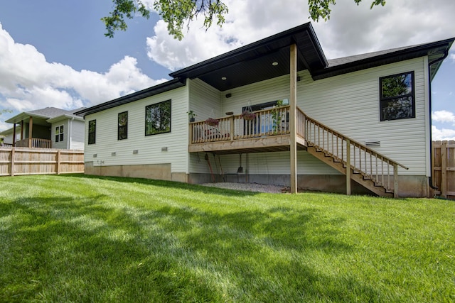 1503 W Ragweed Ct, Ozark, MO 65721 - rear view of house with a deck and stairway