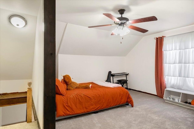 898 Short State Highway Y, Marshfield, MO 65706 - carpeted bedroom featuring vaulted ceiling, a ceiling fan, and baseboards