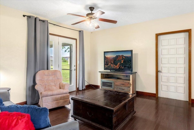 898 Short State Highway Y, Marshfield, MO 65706 - living room featuring wood finished floors, ceiling fan, and baseboards