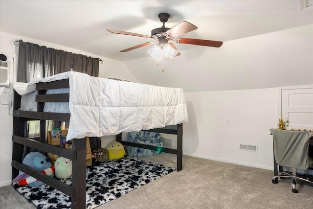 898 Short State Highway Y, Marshfield, MO 65706 - carpeted bedroom with vaulted ceiling, baseboards, and a ceiling fan