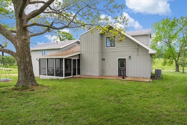 898 Short State Highway Y, Marshfield, MO 65706 - rear view of house featuring a yard, a sunroom, and central AC unit