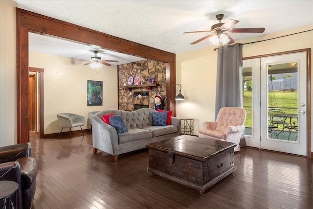 898 Short State Highway Y, Marshfield, MO 65706 - living room with ceiling fan, wood finished floors, baseboards, and beam ceiling