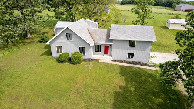 898 Short State Highway Y, Marshfield, MO 65706 - view of front of home with a shingled roof, a front lawn, a chimney, and a porch