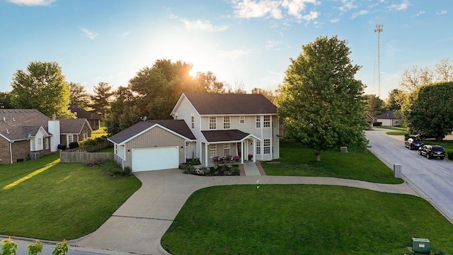 505 Thunderbird Dr, Rogersville, MO 65742 - traditional home with a porch, a front lawn, concrete driveway, and an attached garage