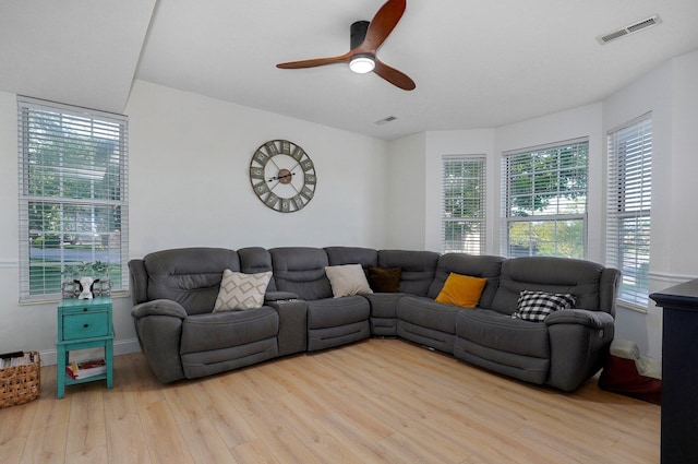 505 Thunderbird Dr, Rogersville, MO 65742 - living room featuring wood finished floors, ceiling fan, and baseboards