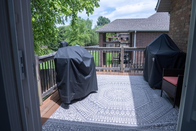 711 Morning Glory Dr, Nixa, MO 65714 - wooden terrace with a grill