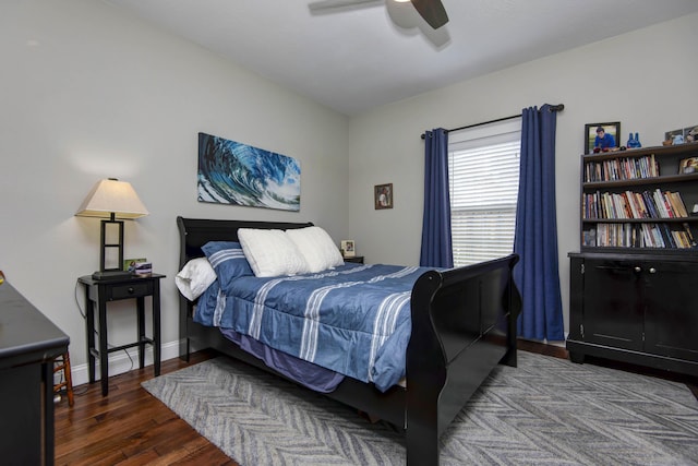 992 N Cedar Ridge Ave, Springfield, MO 65802 - bedroom with wood finished floors, baseboards, and ceiling fan