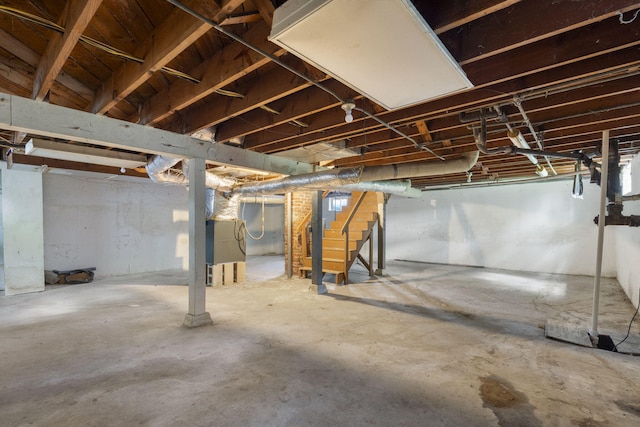1116 W University St, Springfield, MO 65807 - unfinished basement featuring stairs