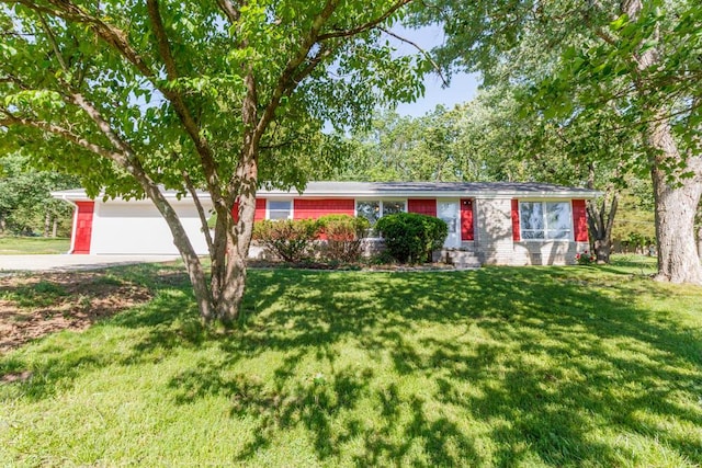 1318 S Farm Rd Unit 205, Springfield, MO 65809 - ranch-style house featuring a garage, concrete driveway, and a front lawn