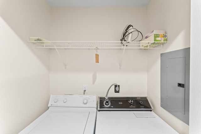 264 Turnberry Dr Unit 2, Branson, MO 65615 - washroom featuring electric panel and washing machine and clothes dryer