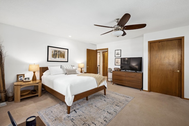 1362 Meadowview Ln, Diamond, MO 64840 - bedroom with light colored carpet and a ceiling fan