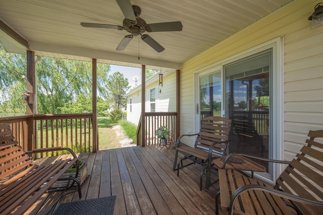 1362 Meadowview Ln, Diamond, MO 64840 - wooden deck featuring a ceiling fan