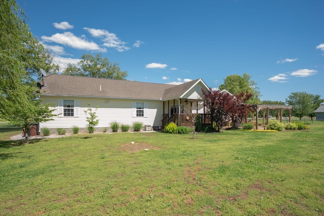 1362 Meadowview Ln, Diamond, MO 64840 - rear view of house with a pergola and a lawn