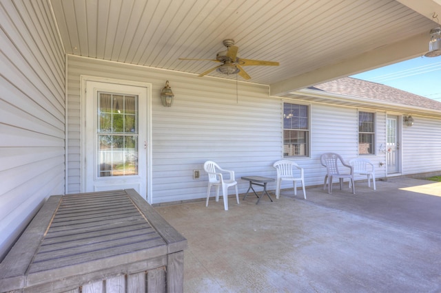 707 Lexie Ln, Carthage, MO 64836 - view of patio / terrace featuring a ceiling fan