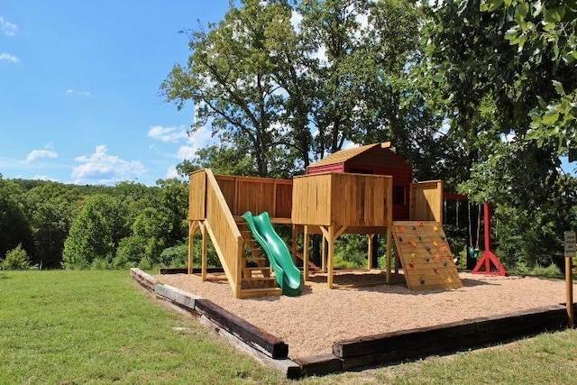 403 Lookout Flts, Branson, MO 65616 - view of jungle gym featuring a lawn
