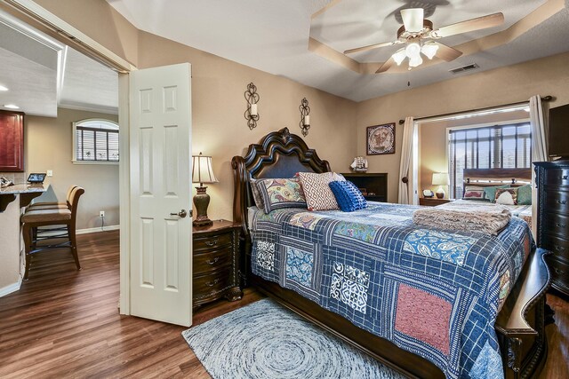 300 Glory Rd, Branson, MO 65616 - bedroom with wood finished floors, baseboards, and a ceiling fan